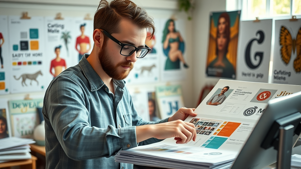 Creative designer developing a comprehensive brand style guide to support powerful marketing branding and consistent marketing campaigns.