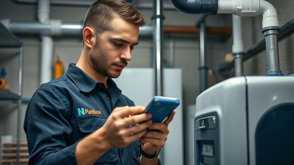 Professional plumber servicing an A-rated boiler for optimal efficiency