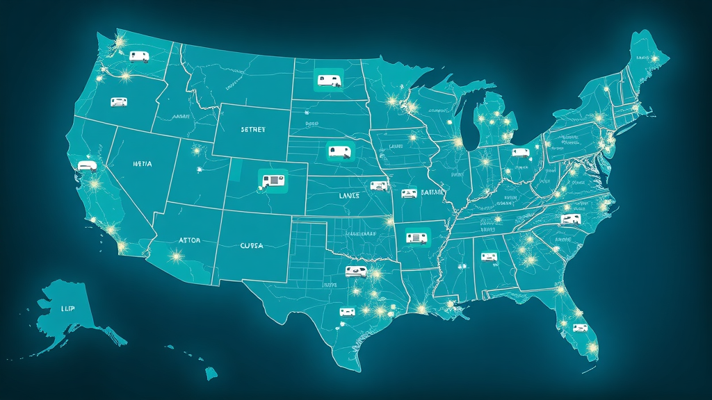 rv park industry trends 2024 map indicating growth and popular areas in the United States