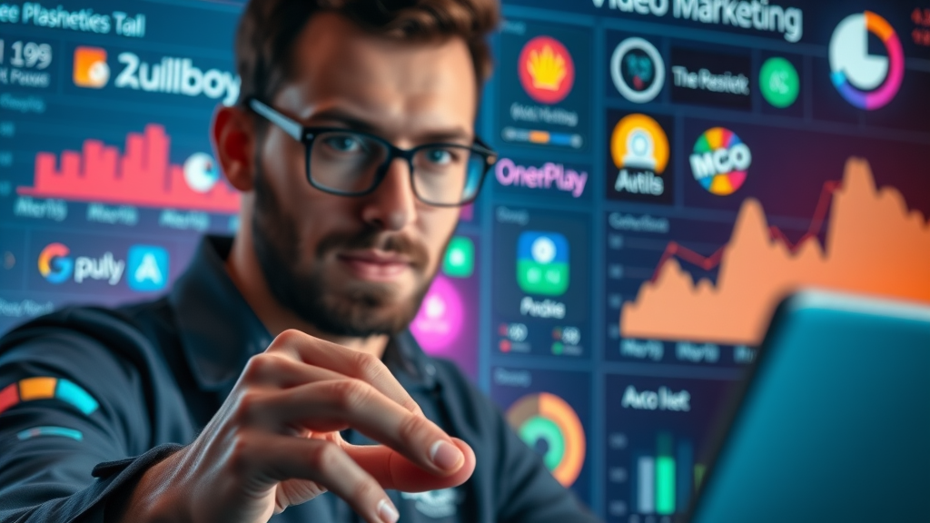 video marketing analytics tool dashboard close up researcher evaluating interfaces