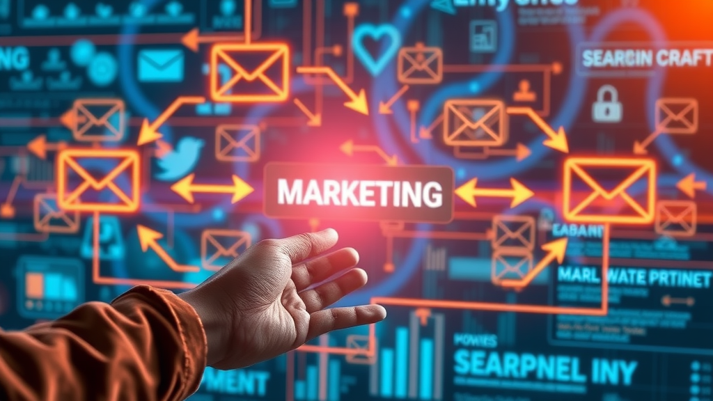 media channel optimization illustrated through interconnected digital marketing icons