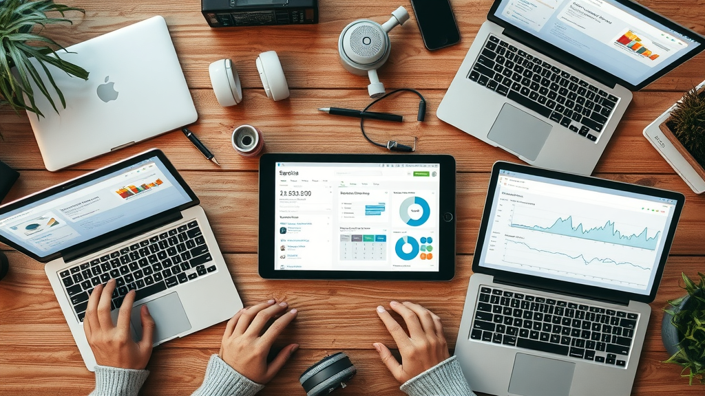 top digital content creation tools: WordPress, AI generators, video editors, analytics dashboards