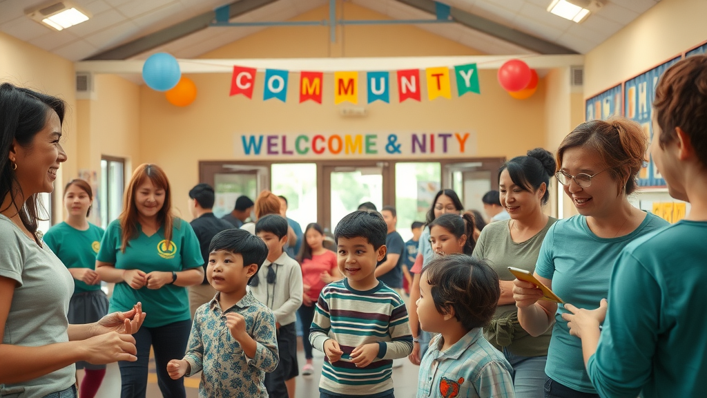 Community center activities driven by community understanding with volunteers and children collaborating