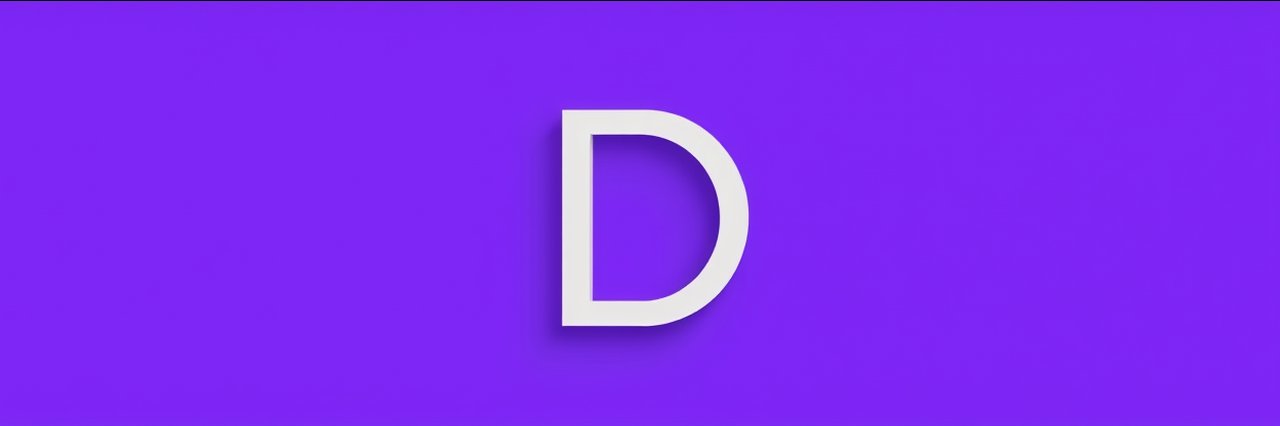 Minimalist letter D icon for Nevada trucking insurance on purple background