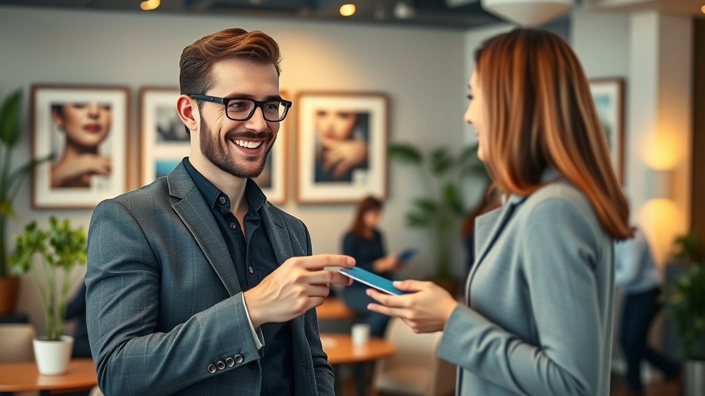Entrepreneur forming valuable connections at a B2B networking event session