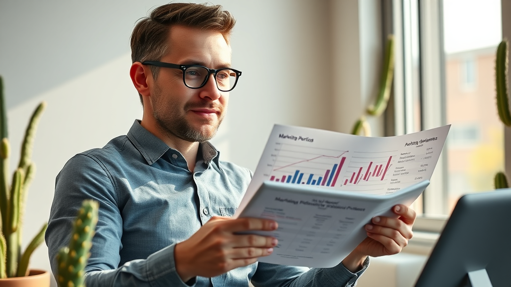 Phoenix entrepreneur analyzing business success data from digital marketing activities