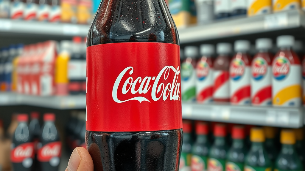 Iconic soda bottle with red label exemplifying strong brand awareness