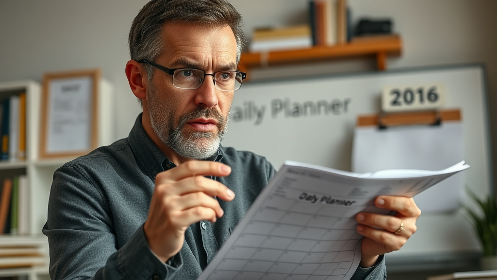 Determined coach showing consistency by setting daily plans