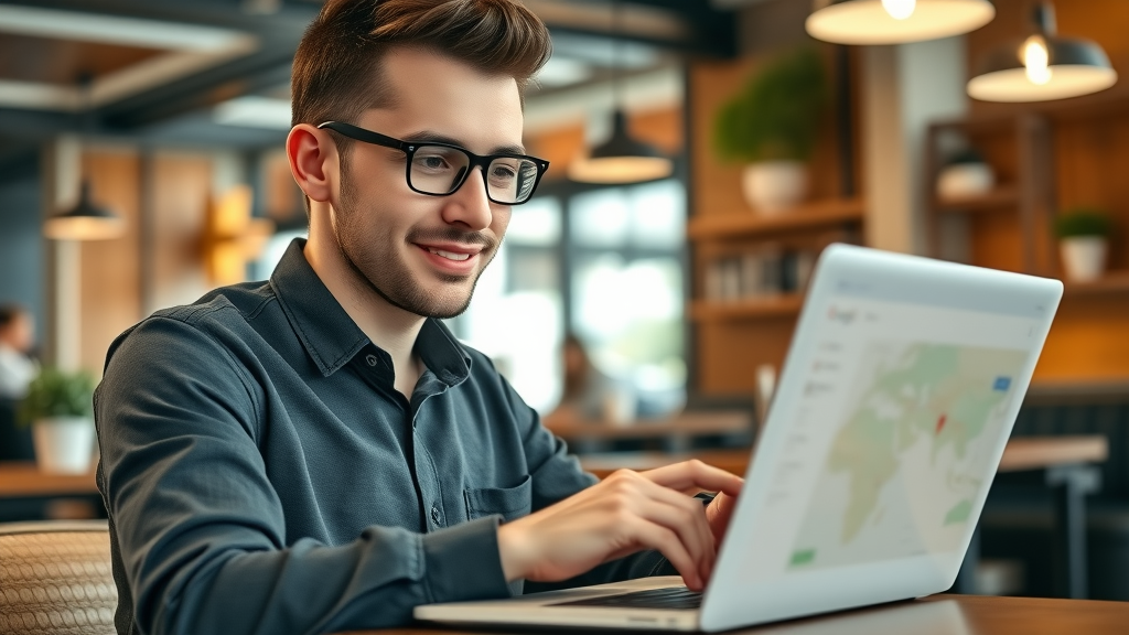 analytics for local marketing Google Business Profile laptop motivated entrepreneur