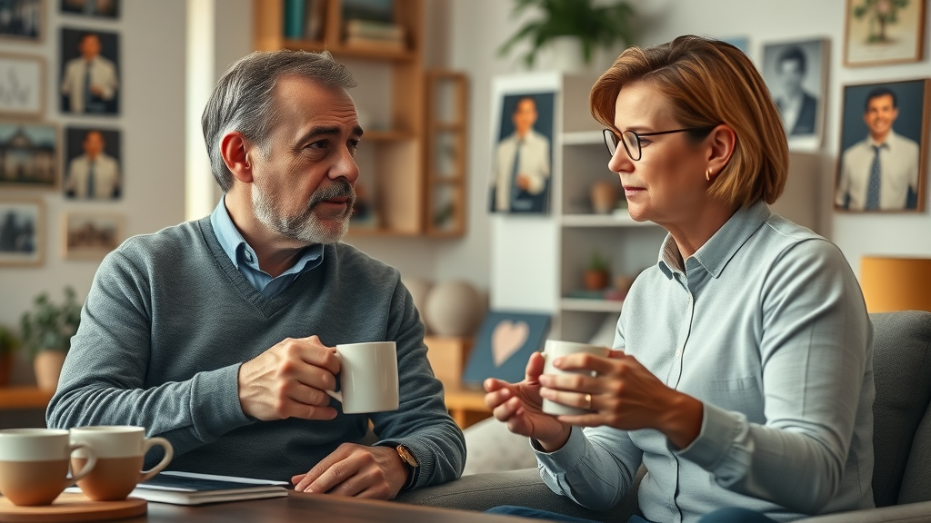 Thoughtful homeowner meeting a trusted local expert to discuss property details