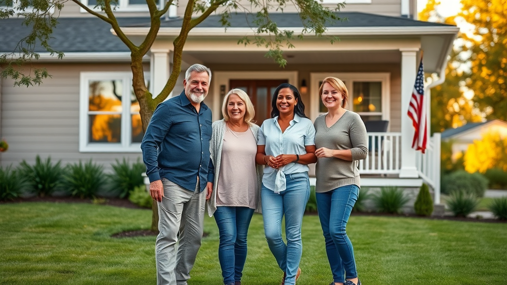 Veteran family receiving house keys with no down payment VA home loan