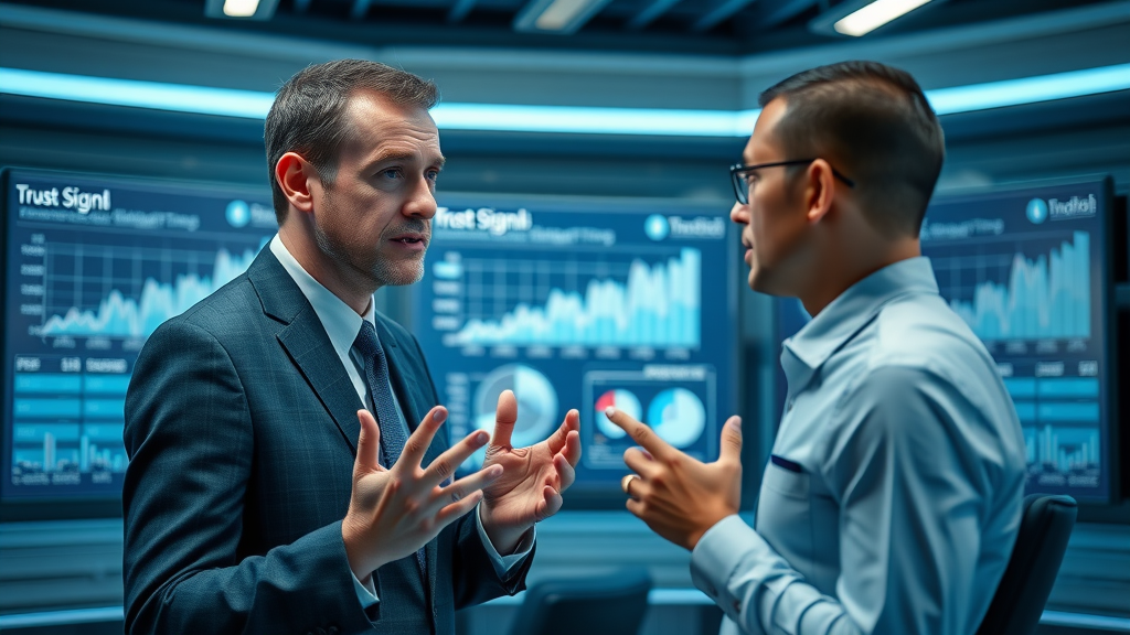 Building visibility and credibility structures to prevent traditional content marketing failure featuring confident expert with AI trust signals