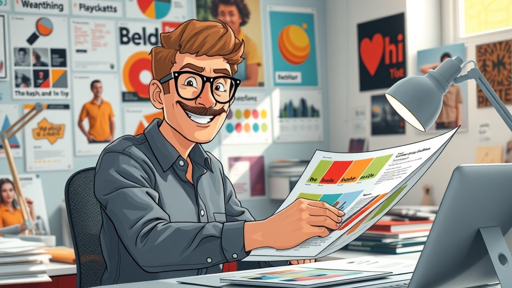 graphic designer curating brand style guide with color palettes and typography for strong brand identity