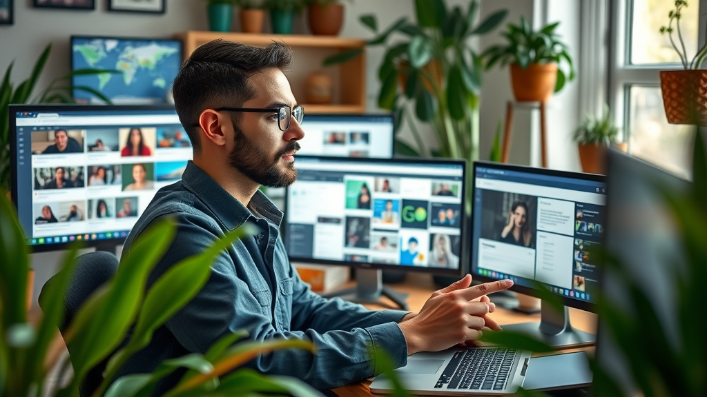 digital entrepreneur exploring free traffic sources on web platforms