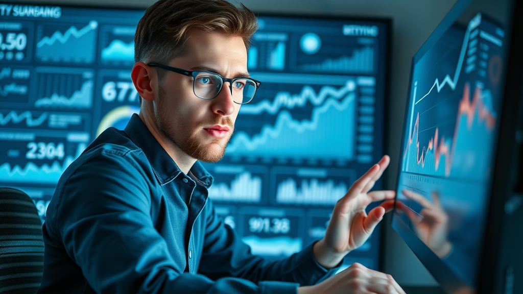 service pro analyzing upward SEO traffic growth for blog posts