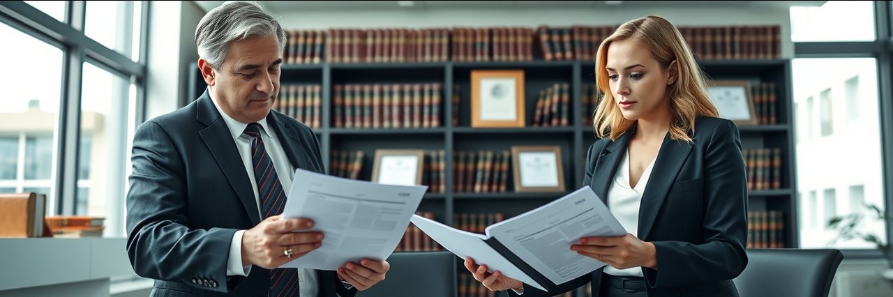 Attorneys specializing in criminal-defense and family law working in modern office
