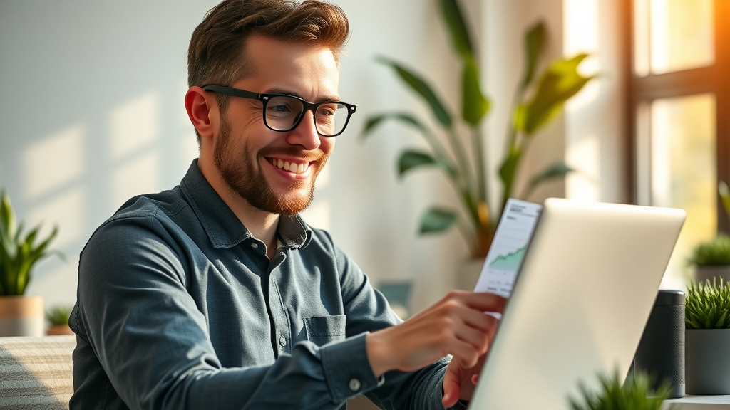 entrepreneur analysing positive paid ad campaign results and website traffic growth