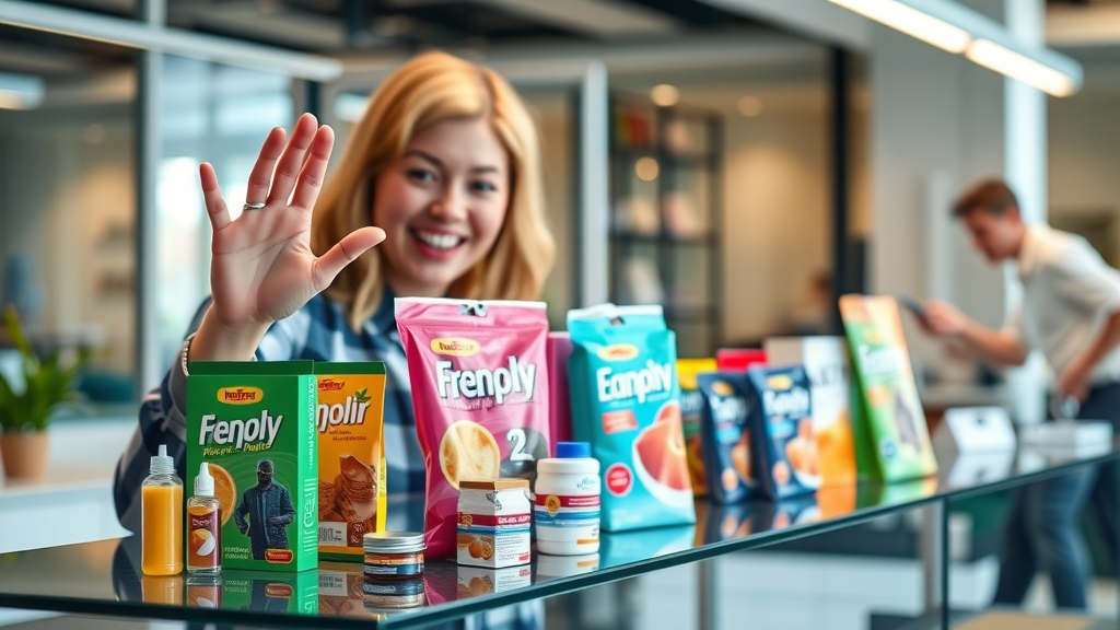 Colorful, quality promotional products building brand loyalty display