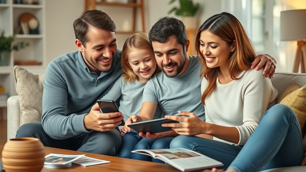 family exploring renovation budgeting apps for home improvement projects