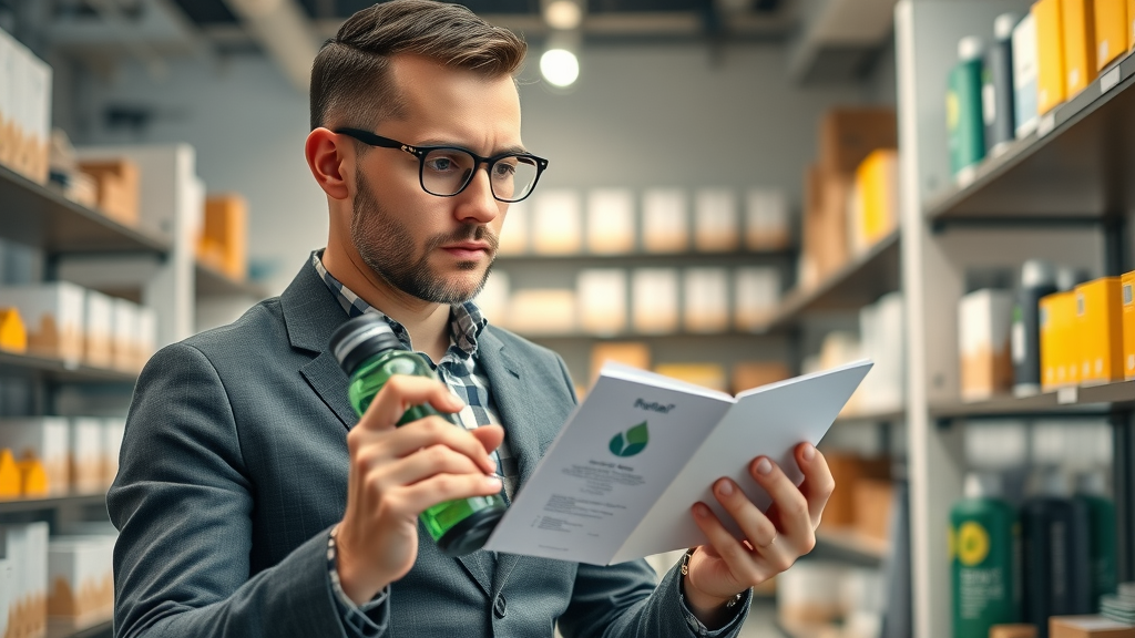 Business manager selecting promotional items reflecting best practices in promotional products guide