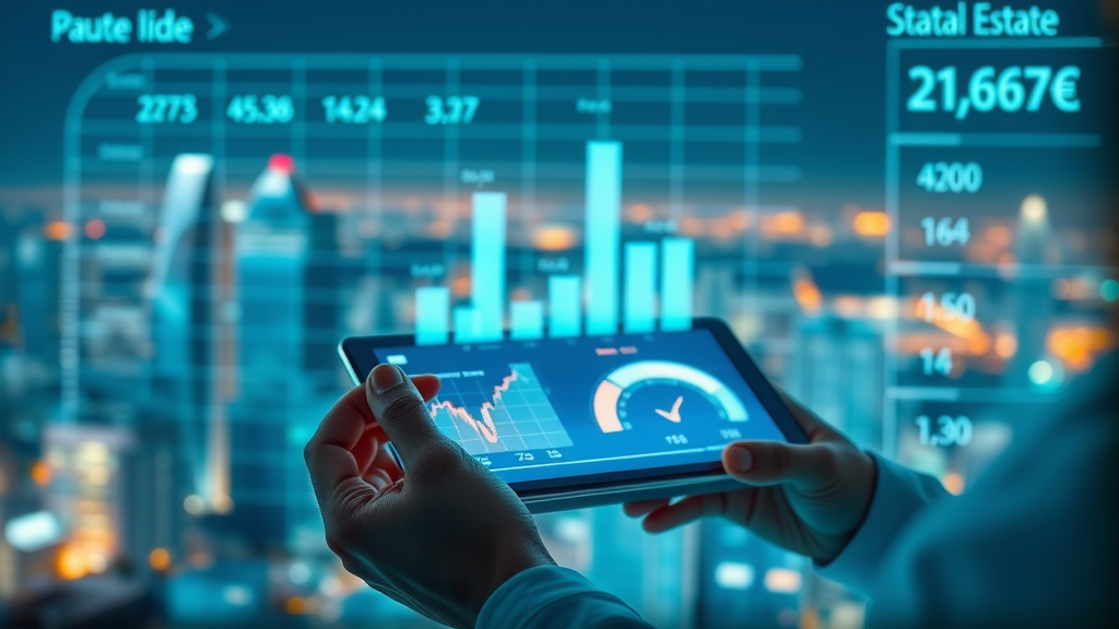 futuristic real estate technology digital dashboard market analysis house flipping tips