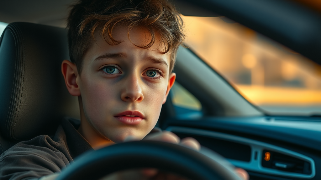 Concerned driver notices auto repair indicator lights on car dashboard.