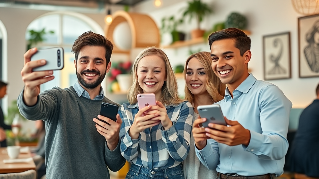 small business team leveraging social media platforms for digital marketing strategies