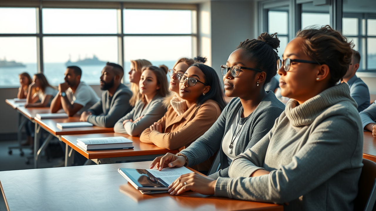 inspiring high school students in classroom to Pascagoula, Mississippi shipyard pipeline