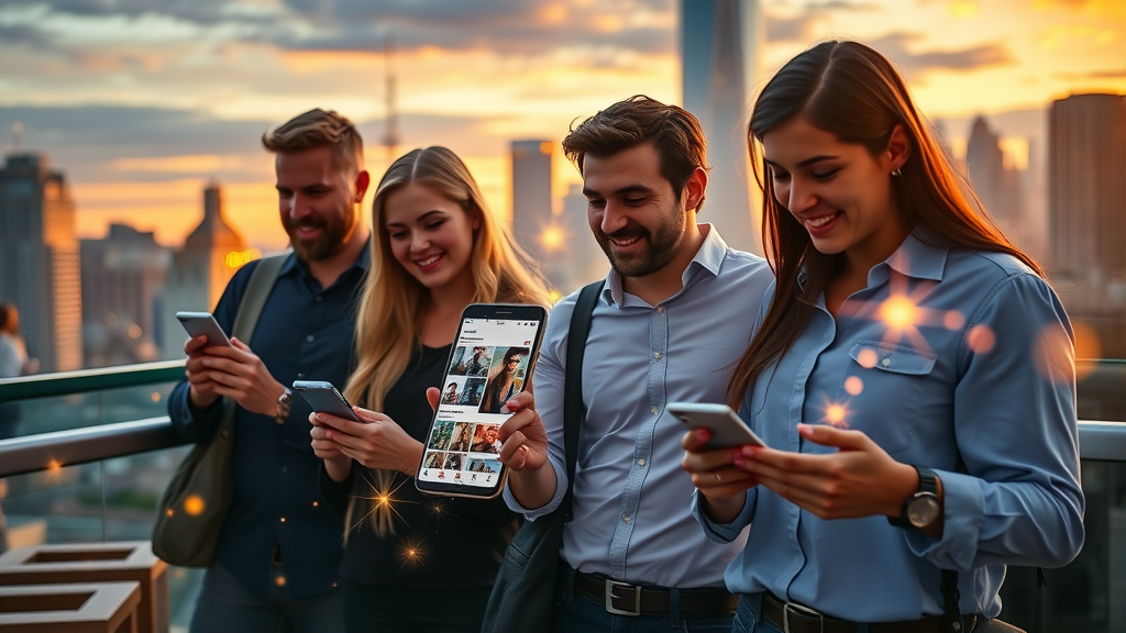 Professionals sharing project images on social media platforms - social media and website seo ranking