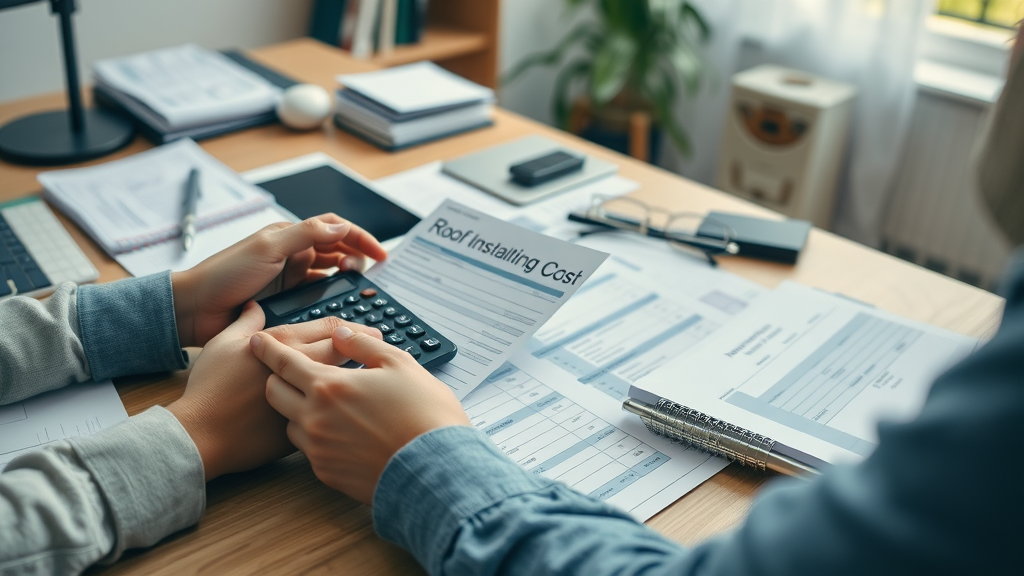 calculating roof installation labor, material, and disposal costs