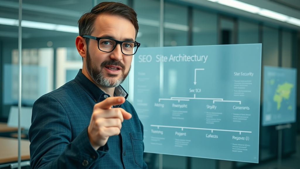 technical seo website architecture diagram with site hierarchy chart
