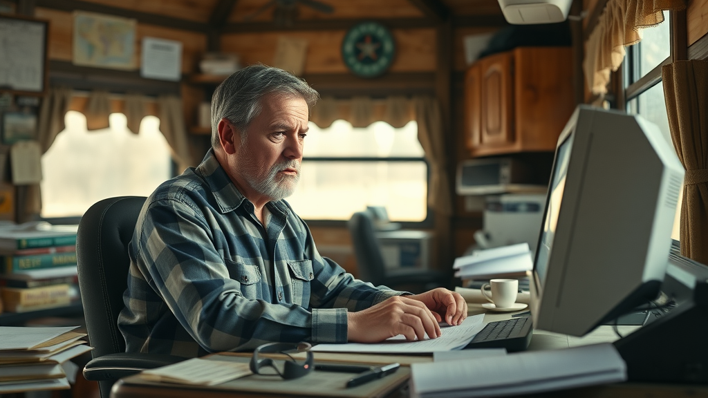 Frustrated RV park owner dealing with outdated reservation system