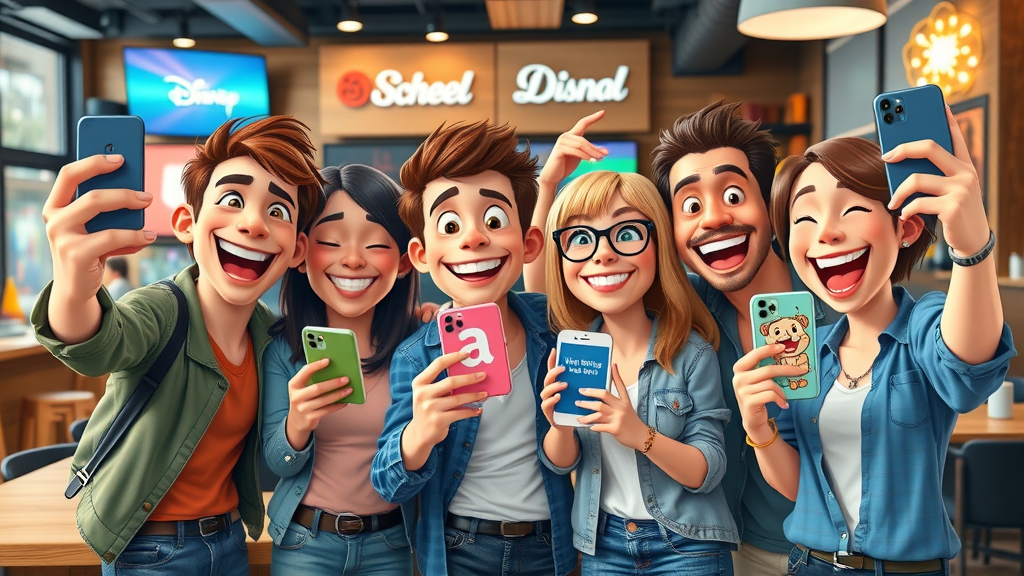 Young adults sharing promotional products on social media