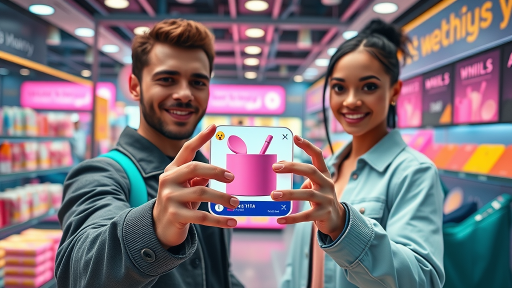 Trendy e-commerce brand using video marketing trends, showcasing new product on social media feed