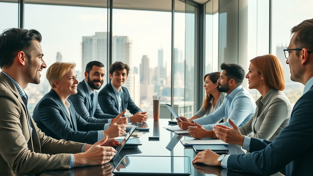 dynamic business meeting maximizing media impact