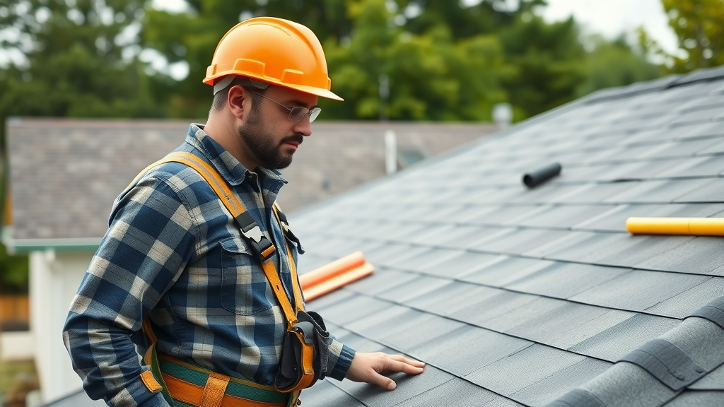 Experienced roofing contractor inspecting roof, ensuring quality installation