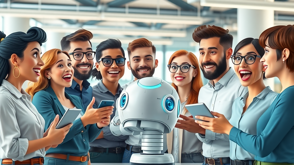 Marketers and AI collaborating showcasing AI content generation