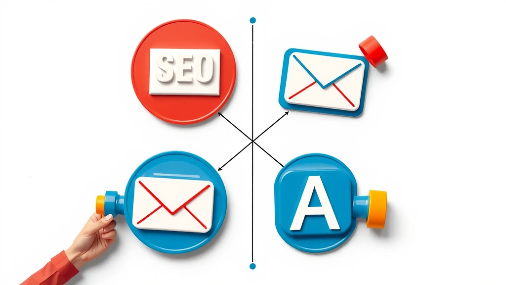 creative collage of four major digital marketing icons for small business
