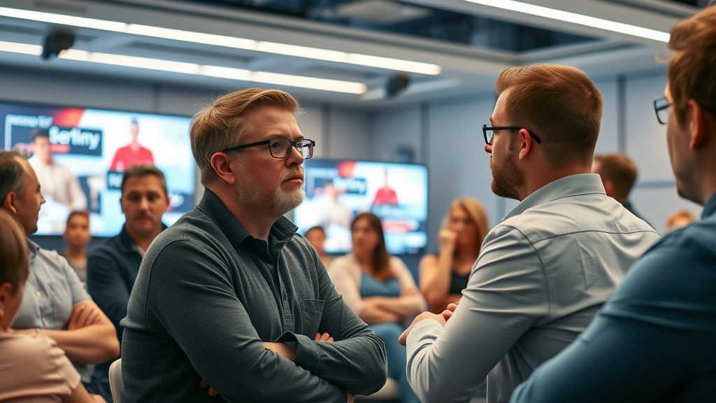 Engaged audience watching a brand strategist present effective brand awareness growth strategies