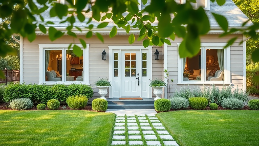 Modern family home exterior with freshly landscaped yard and clean lines - home renovation strategies