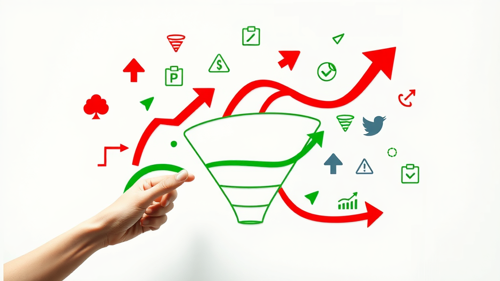 Marketing funnel showing paid traffic and organic traffic flows merging for high-conversion results