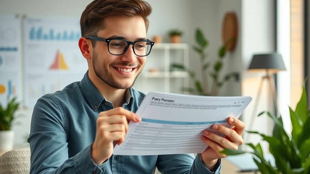 business equipment financing - entrepreneur reviewing flexible payment plans in bright workspace