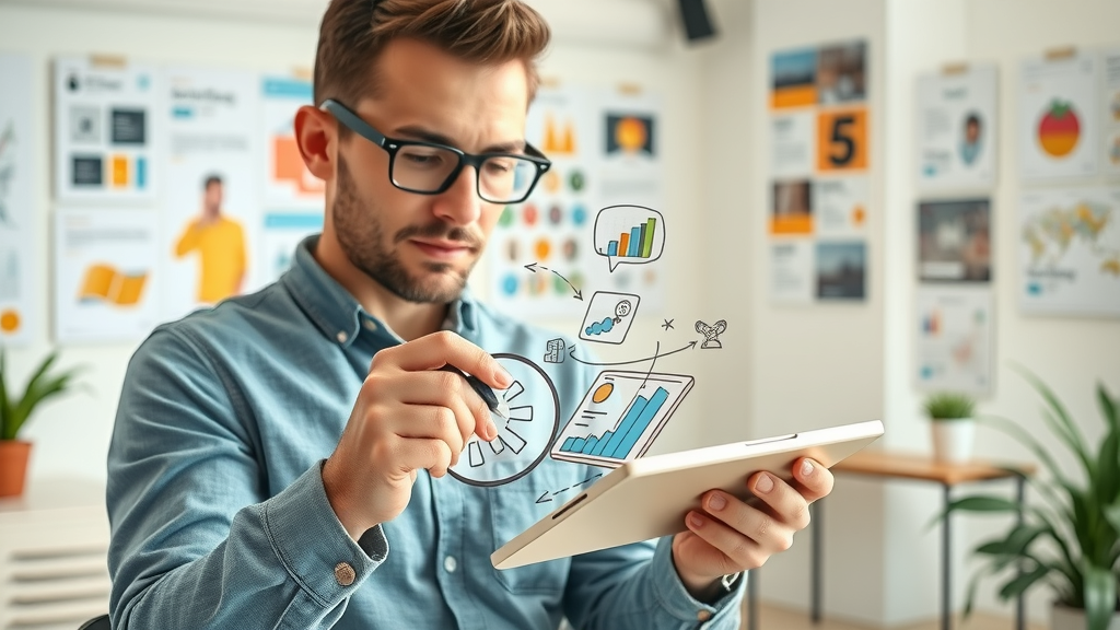 content creator crafting visual content for how to get found online without spending money on ads