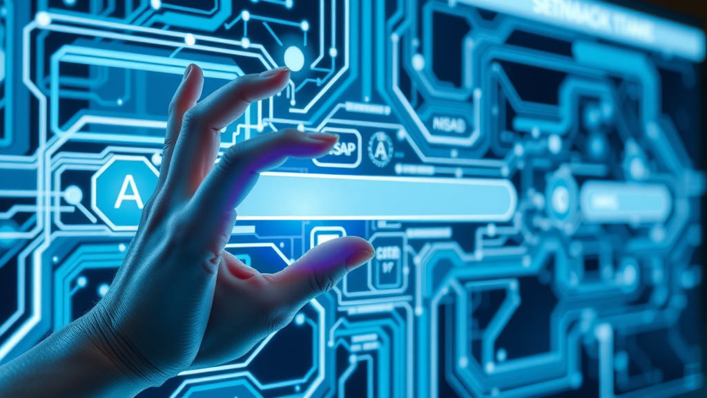 Futuristic digital interface showing AI search engine processing highly structured data to determine visibility in AI marketplace