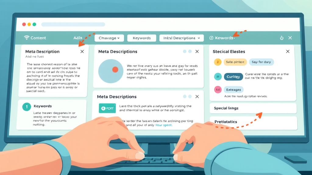 website layout optimized for on-page seo content and internal links
