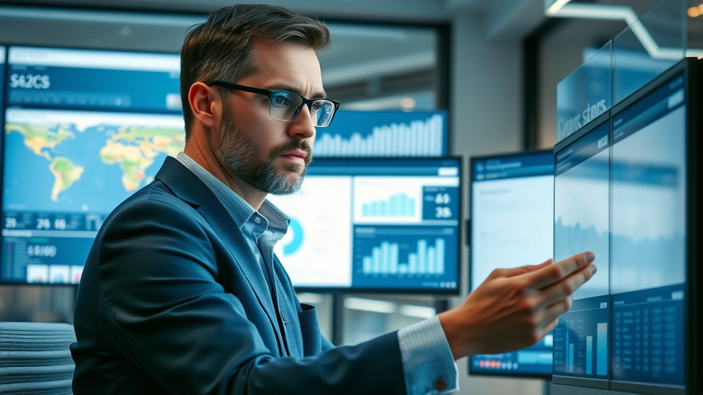 business owner analyzing SEO metrics and search engine growth for HVAC companies