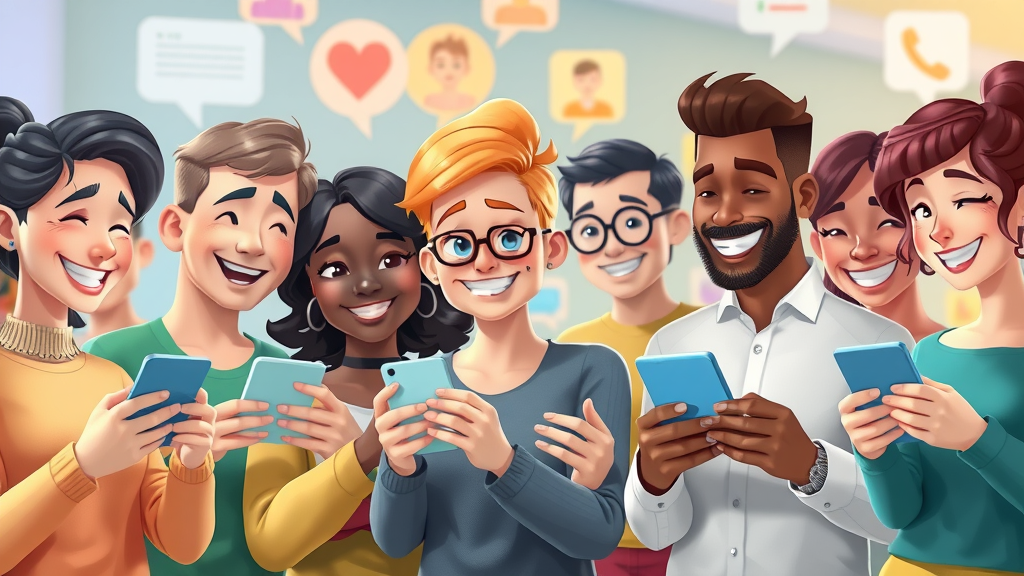 varied audience interacting with personalized digital media and content on smartphones