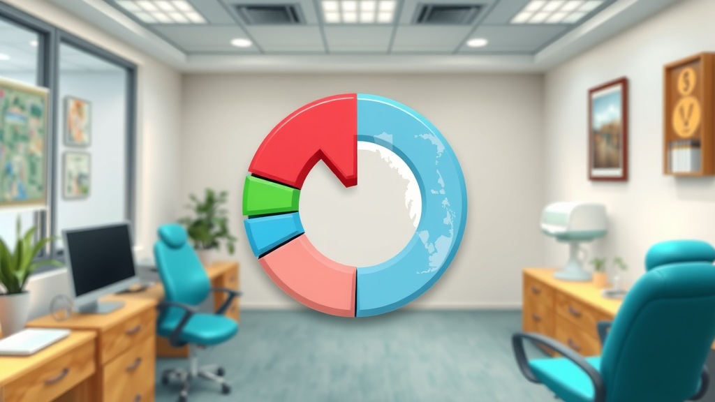 Pie chart showing cost breakdown for teeth whitening Miami services and geographic distributions.