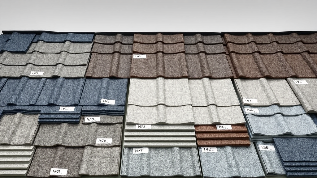 array of different roofing materials for roof installation