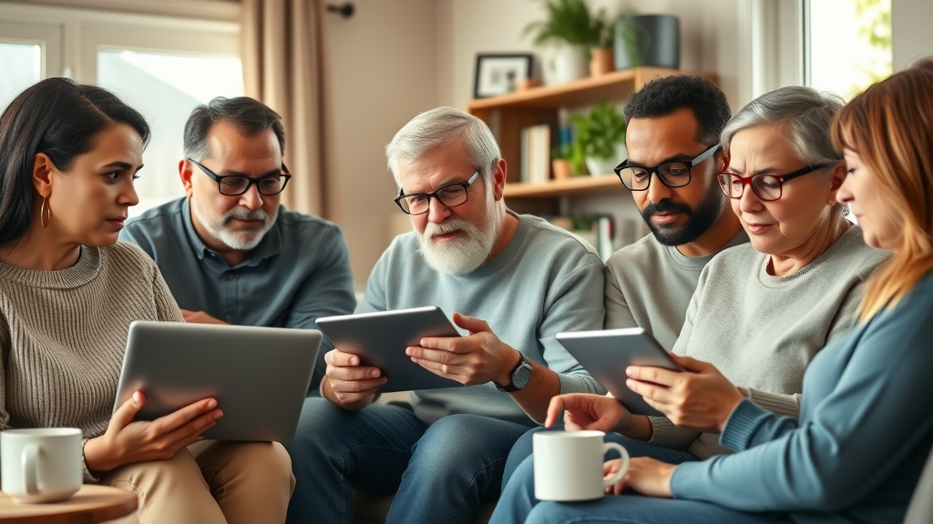 Local homeowners browsing community website for home service providers and community news